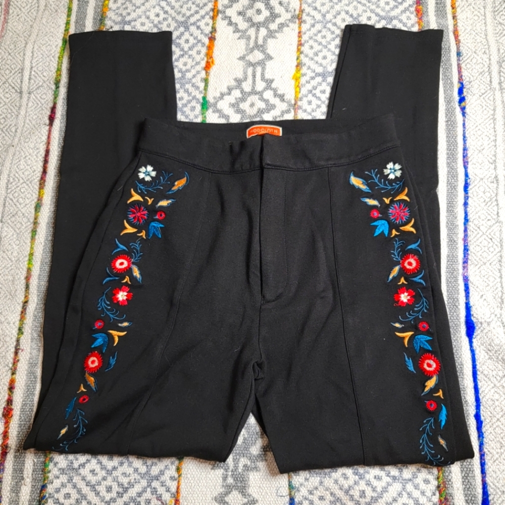 Modcloth Black Embroidered Pants